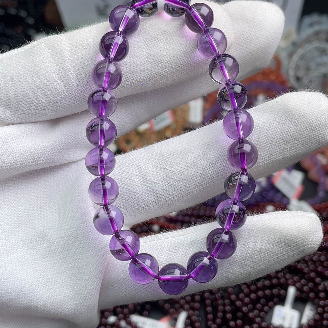 紫晶手链未镶嵌8.8毫米单圈紫水晶