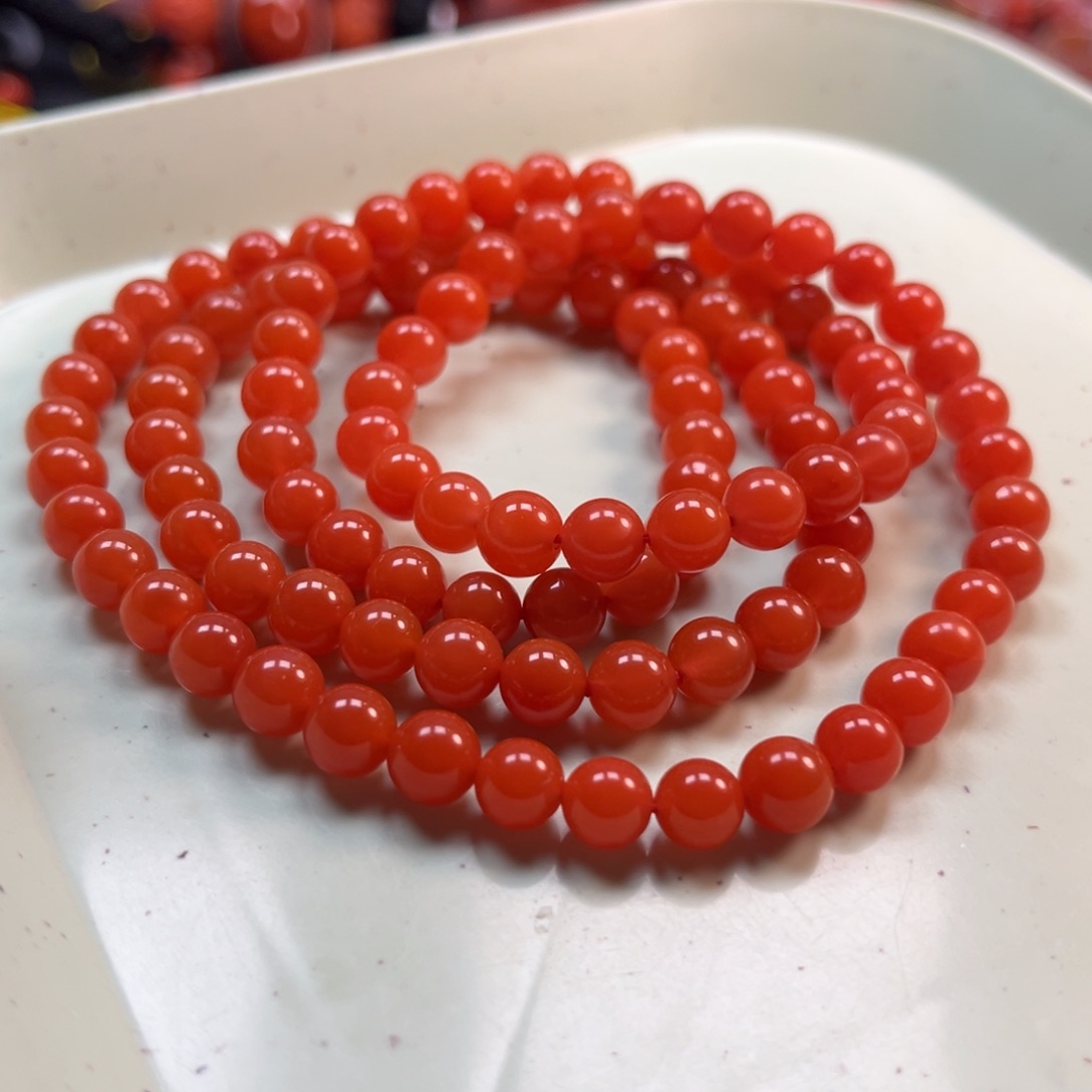 南红玛瑙手串6.5mm未镶嵌