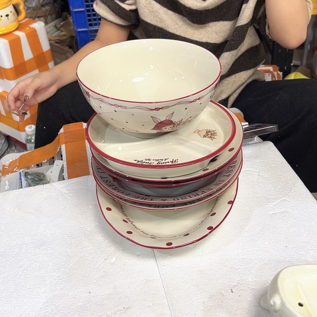 摆件潮州陶瓷工厂微瑕7件套