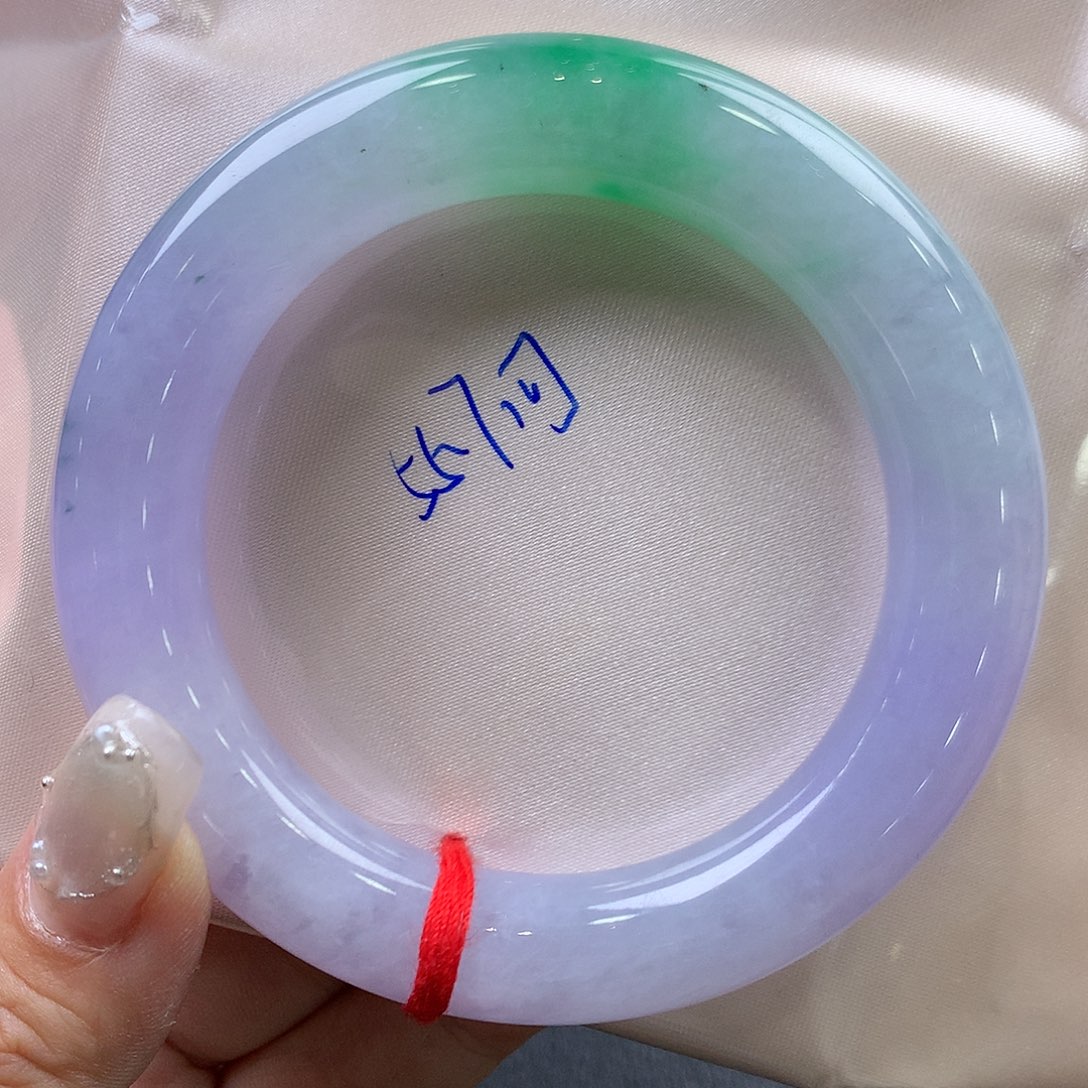 狸***奴翡翠未镶嵌手镯55.5圆条