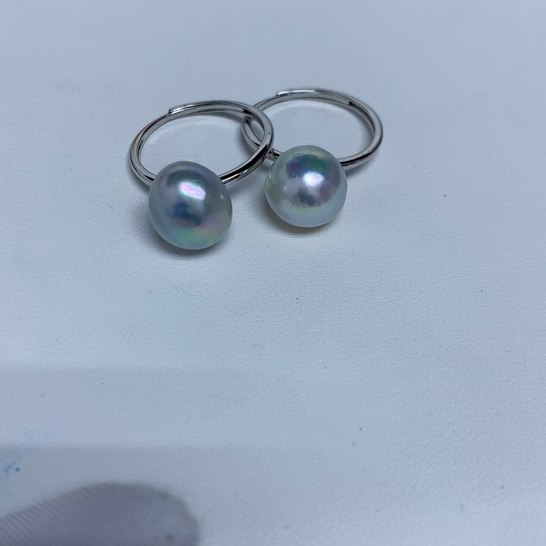 海水珍珠银S925镶嵌戒指多样性发其一10-11