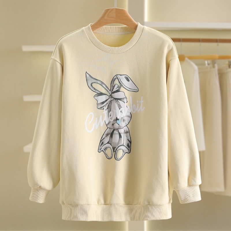 【开播福利】韩版宽松印花圆领休闲百搭卫衣#QBY48V001