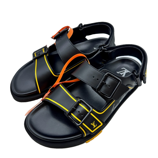 99新 LouisVuitton/路易威登 6码40码黑色沙滩凉鞋99新vv1297