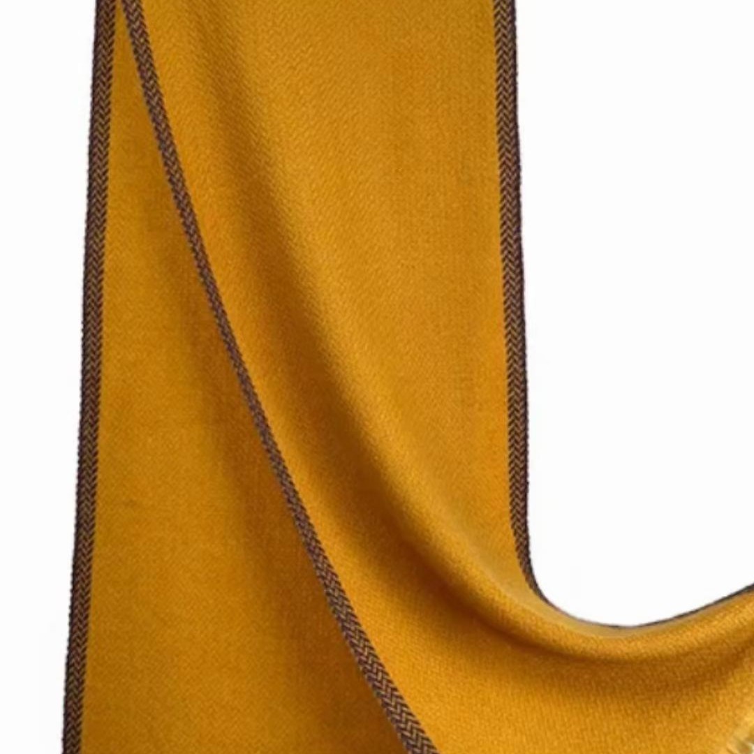 We-imag冬季纯羊绒提花边围巾防风保暖围脖护颈优雅长巾送礼