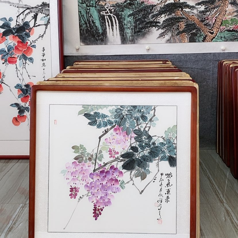 【闪购商品】国画书画作品带框65×65厘米