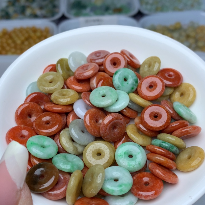 【闪购商品】翡翠手链未镶嵌卡13平安扣10颗