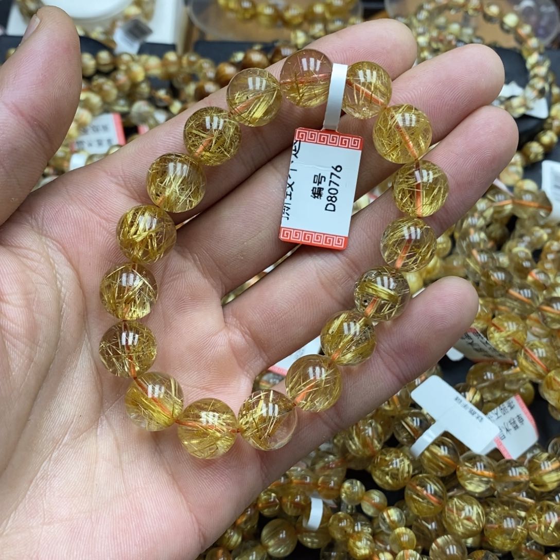 发晶手串未镶嵌卓慕水晶钛晶D80776F