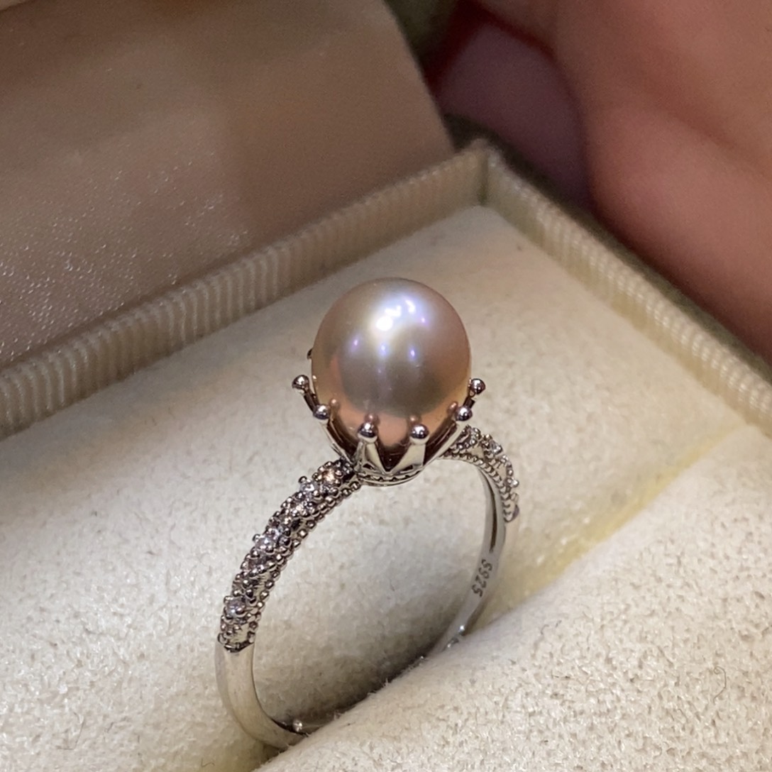 淡水珍珠戒指银S925镶嵌