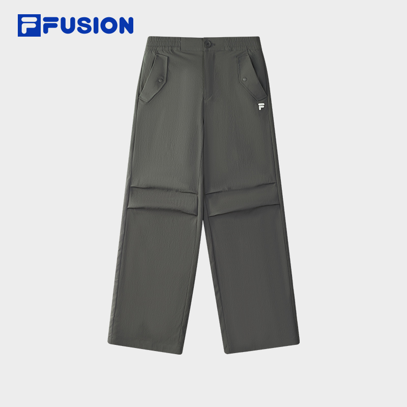 FILA斐乐【冬款】塔丝隆梭织长裤女运动休闲直筒宽松裤T11W547801F