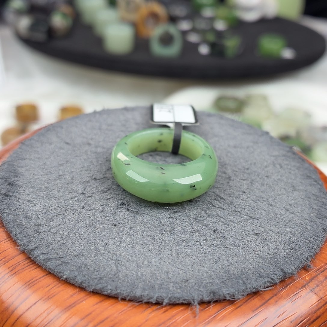 和田玉未镶嵌戒指b49乌兰海馒头17.8