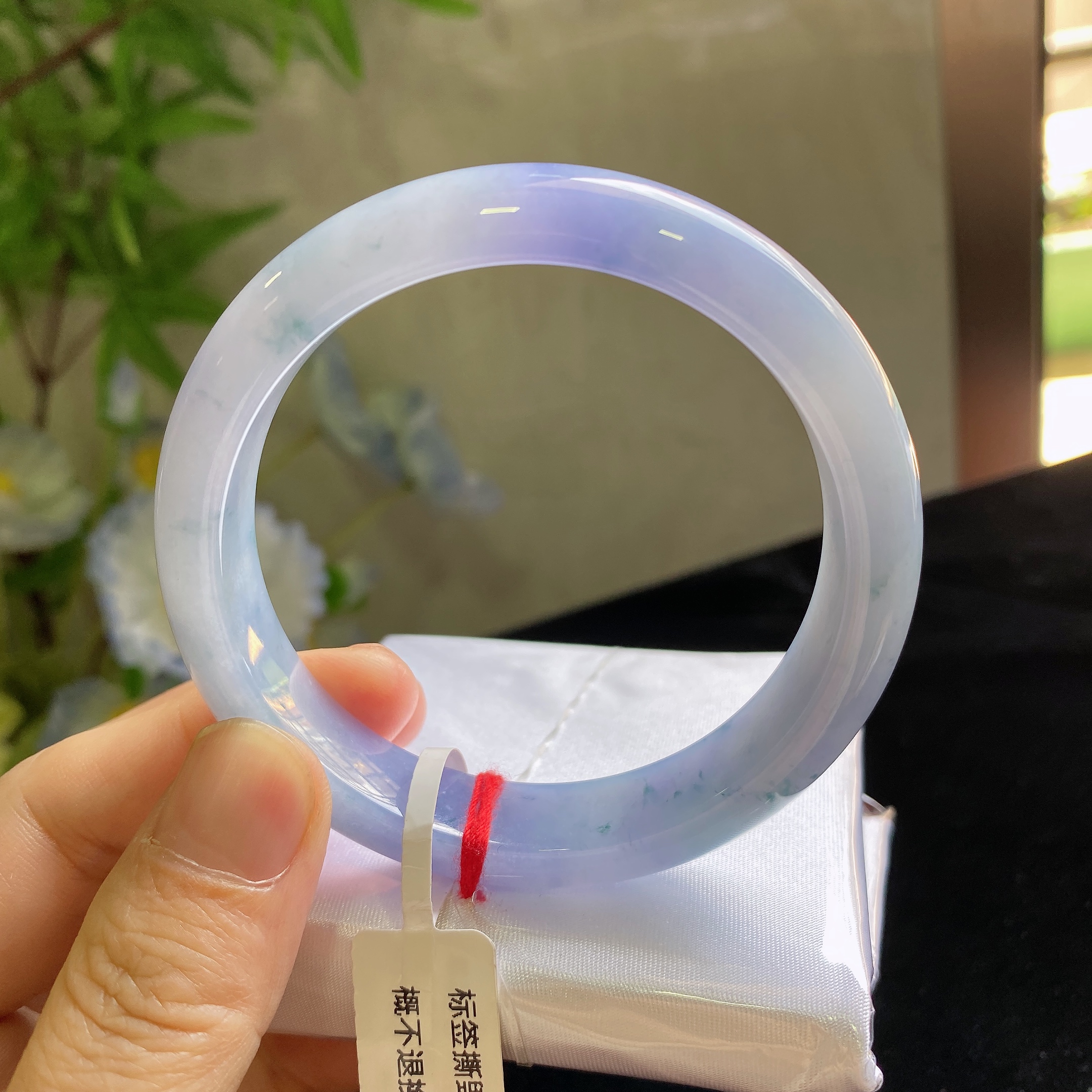 缅甸天然A货冰种翡翠上等玉手镯子冰种翡翠直播间上新品紫色58mm