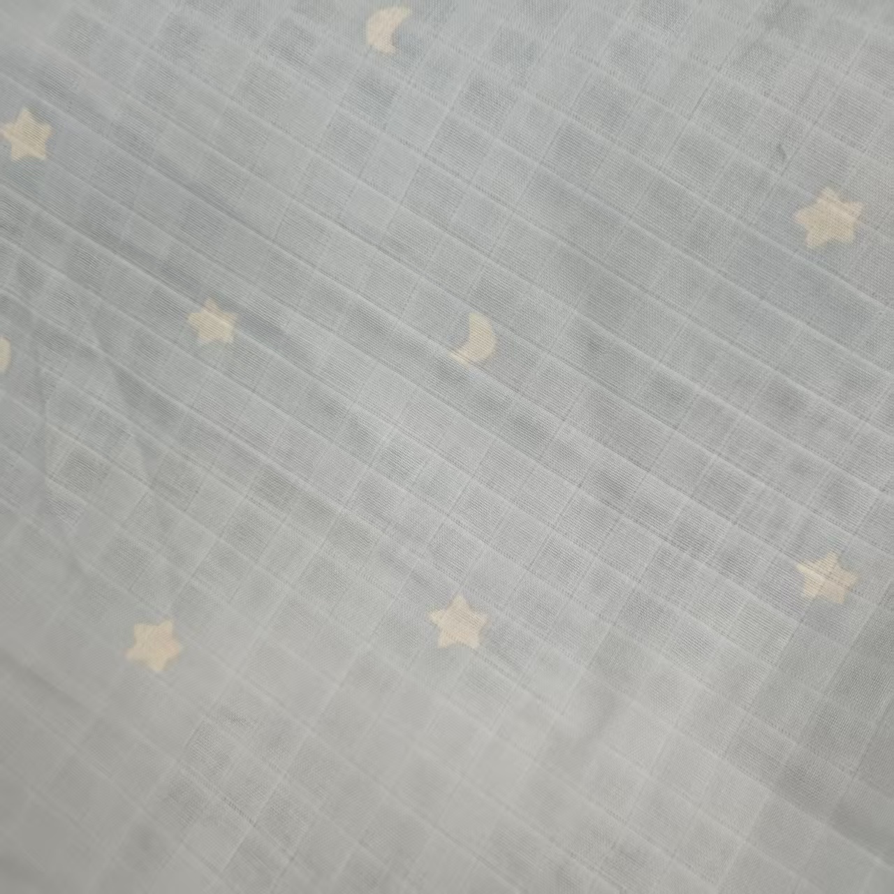 【绒兰】门幅1.6米 全棉双层纱面料 102号 星星 月亮