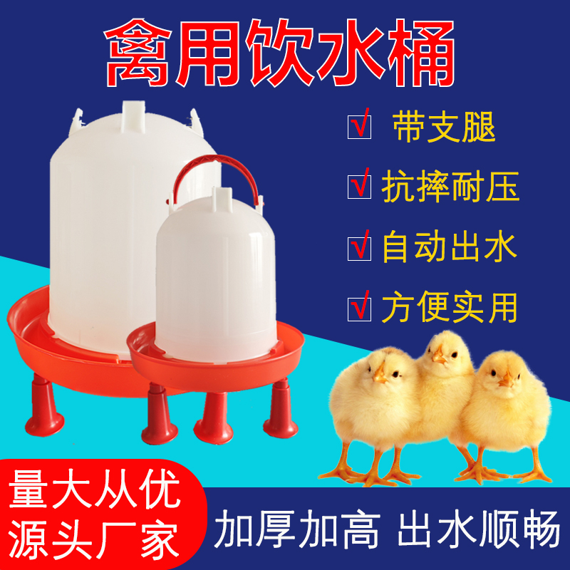 家禽饮水桶 带支腿水桶鸽子饮水桶雏鸡喂水器家禽水槽鹌鹑喝水桶