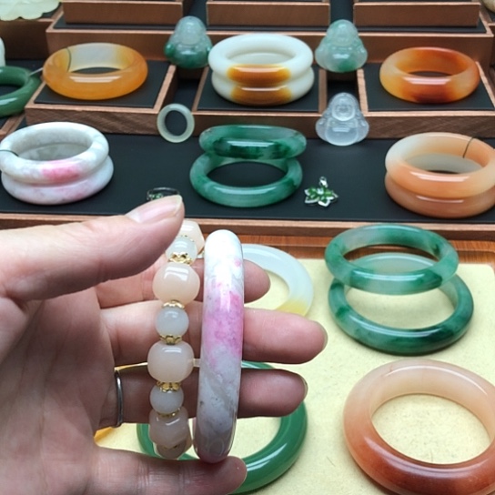 大***愚石英质玉（黄龙玉）合金手镯