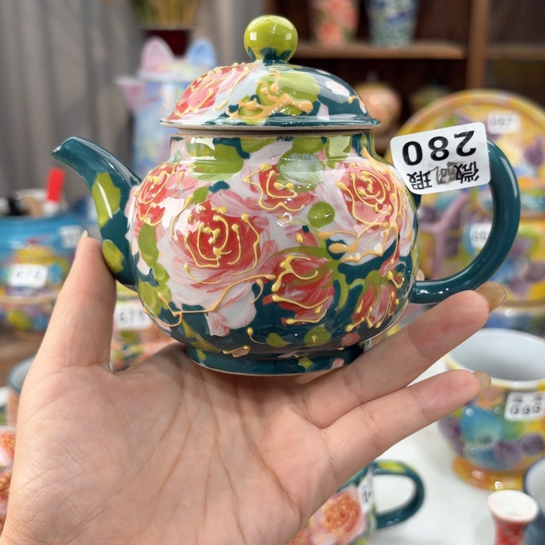 景德镇手绘高温釉下彩陶瓷茶具