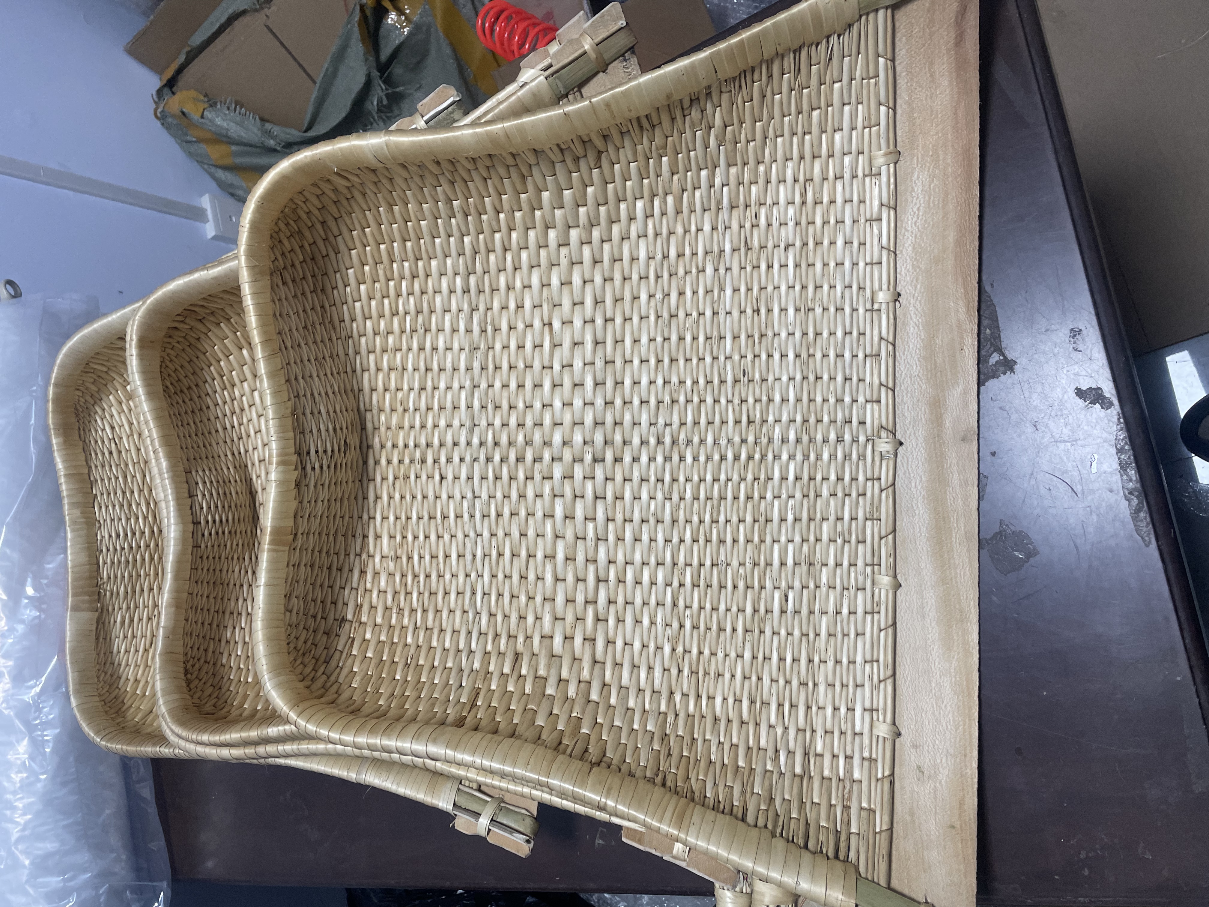 【手工长簸箕-55*67】熟柳编织 扎实耐用  传统农具 农场专用