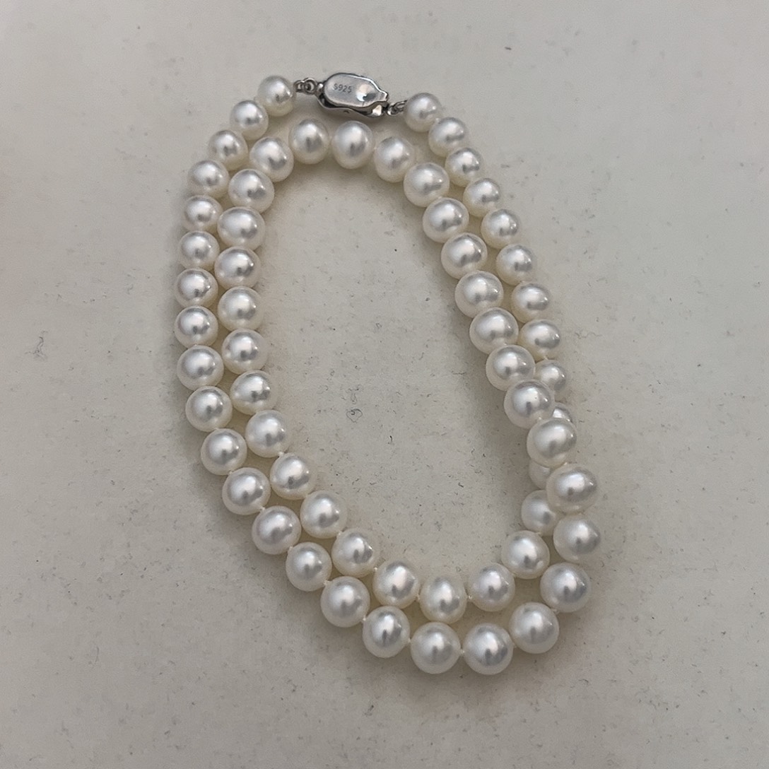 银S925镶嵌颈饰淡水珍珠