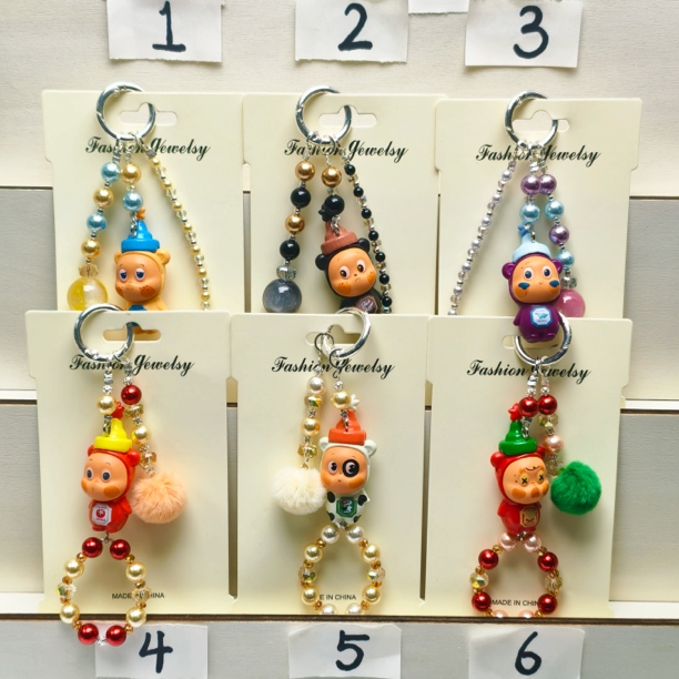 一套六个 六种口味 萌粒手机链 