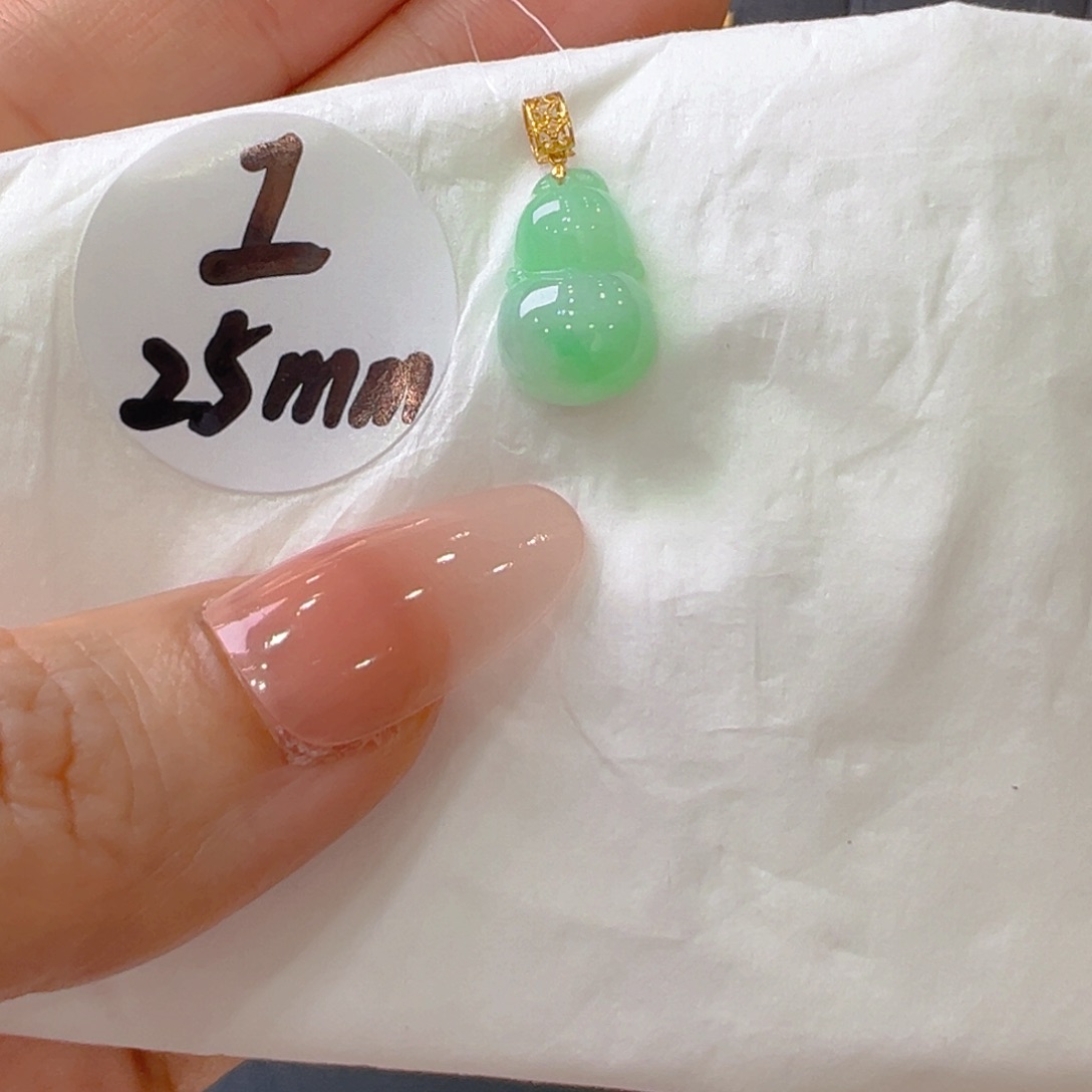 吊坠(不含链)18K金镶嵌翡翠