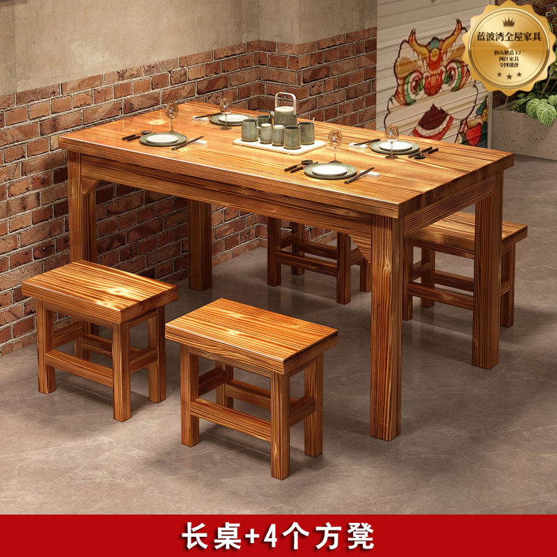 实木餐桌椅桌椅餐桌烧烤小吃店火锅饭店面馆早大理石圆桌转盘转芯