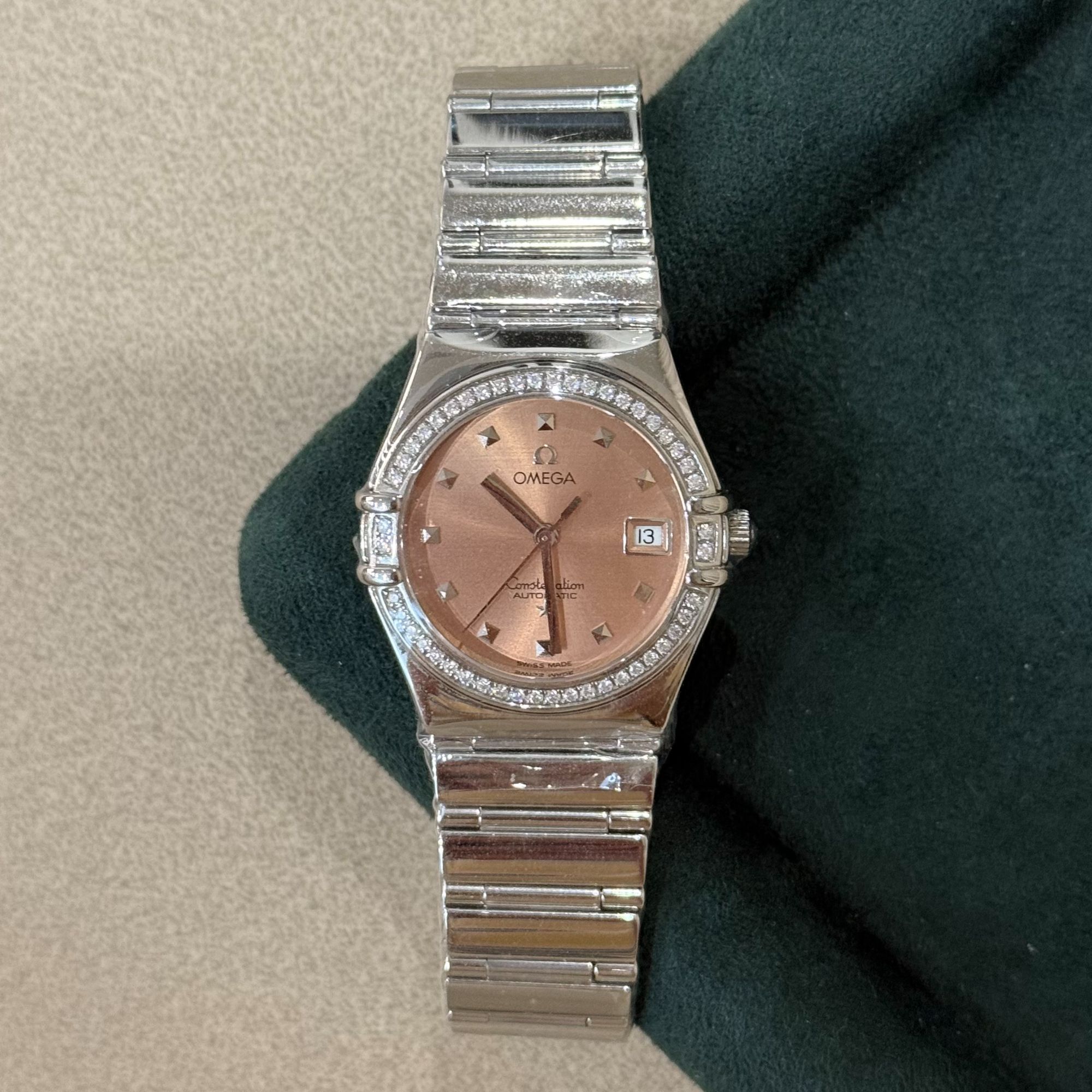 95新 Omega/欧米茄 星座系列/27mm/自动机械/女表/后镶钻