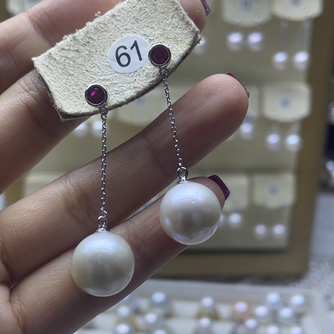 淡水珍珠耳饰银S925镶嵌