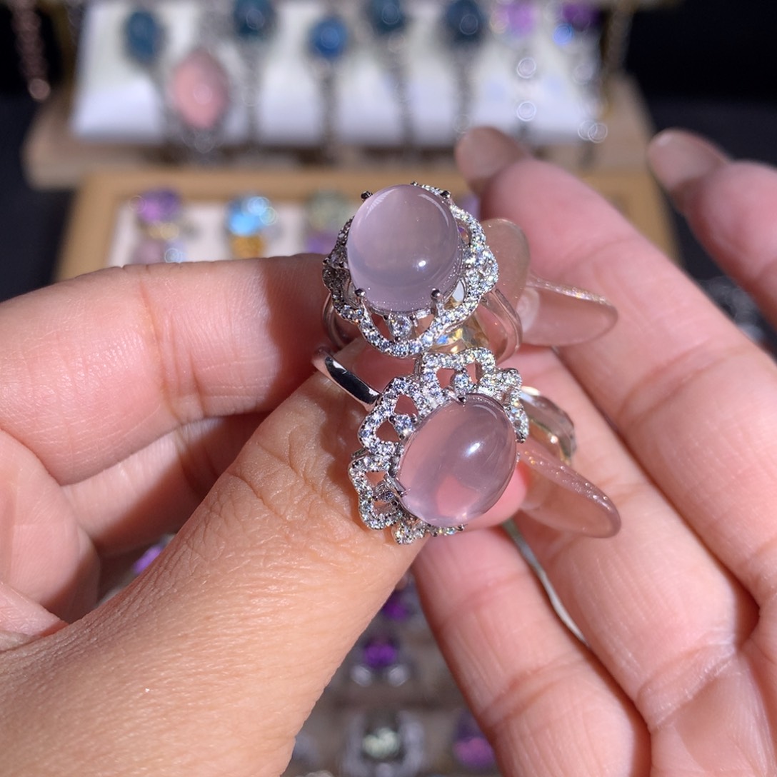 【闪购商品】水晶戒指银S925镶嵌洁****作戒指