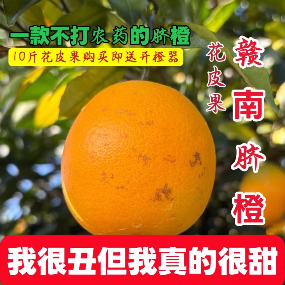 【产地直发】正宗[生态花皮]赣南脐橙新鲜现摘赣南脐橙皮薄汁多