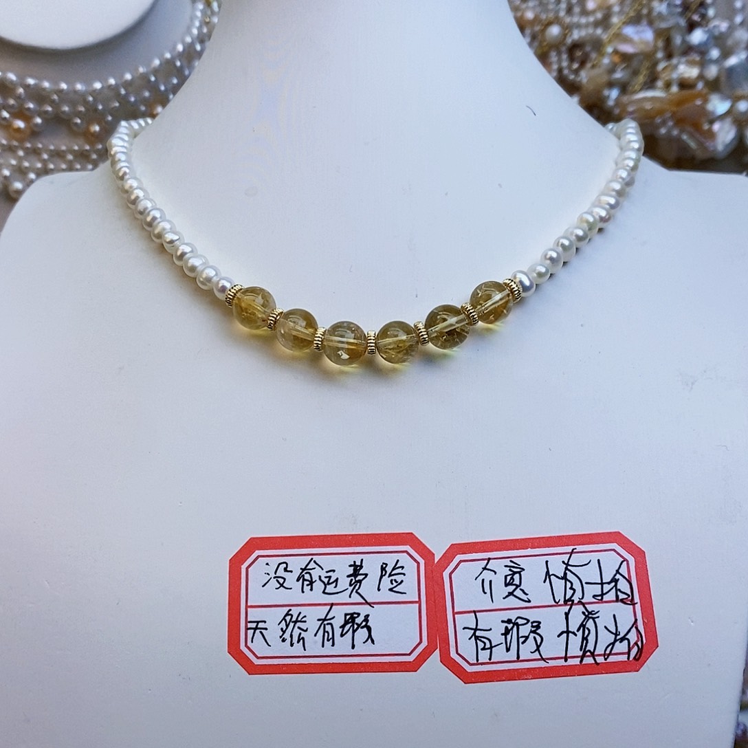 淡水珍珠颈饰银S925镶嵌