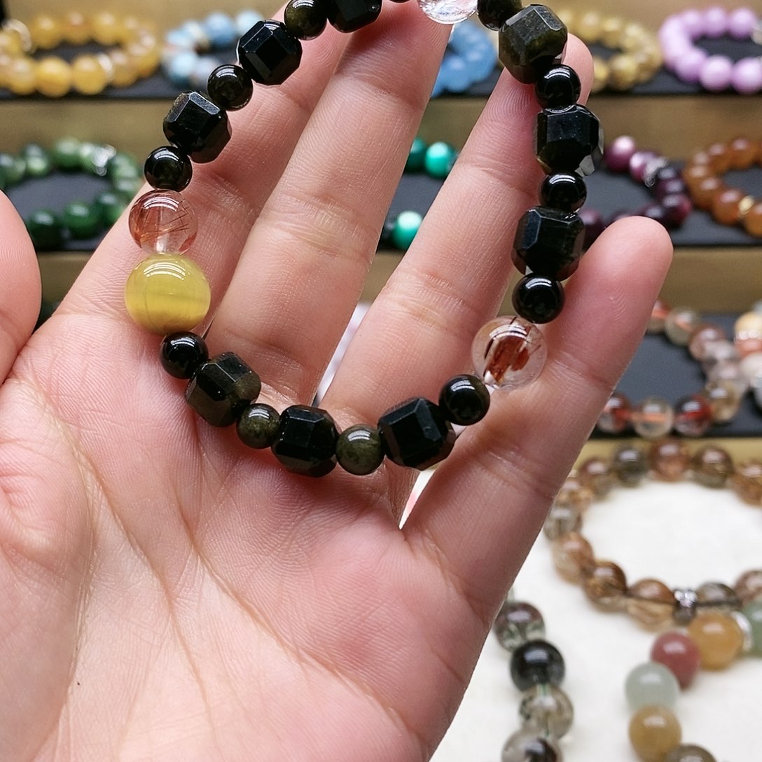 水晶手链未镶嵌金耀石