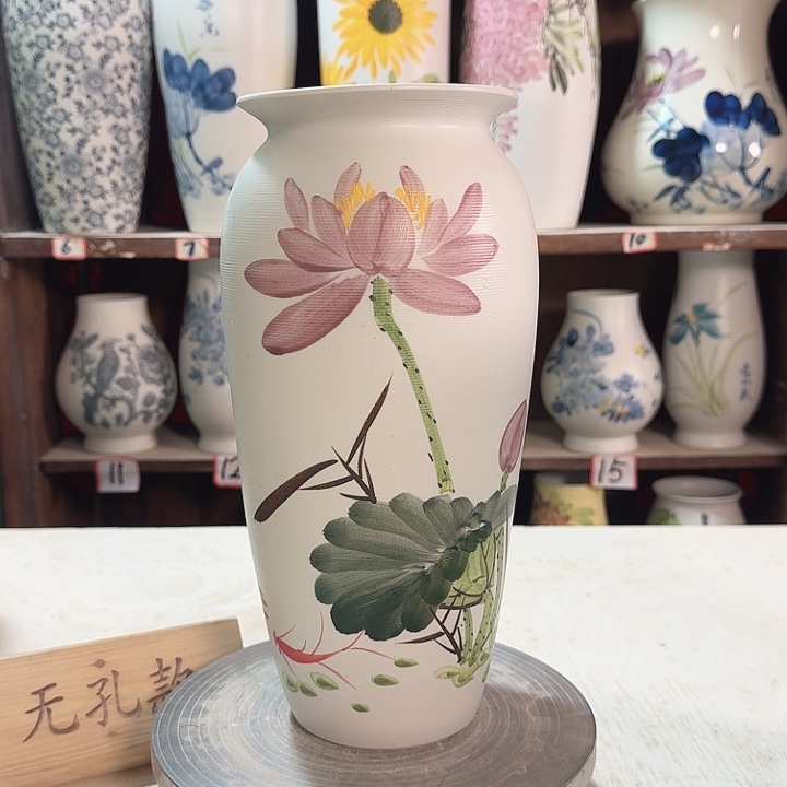 陶高32白荷花陶瓷