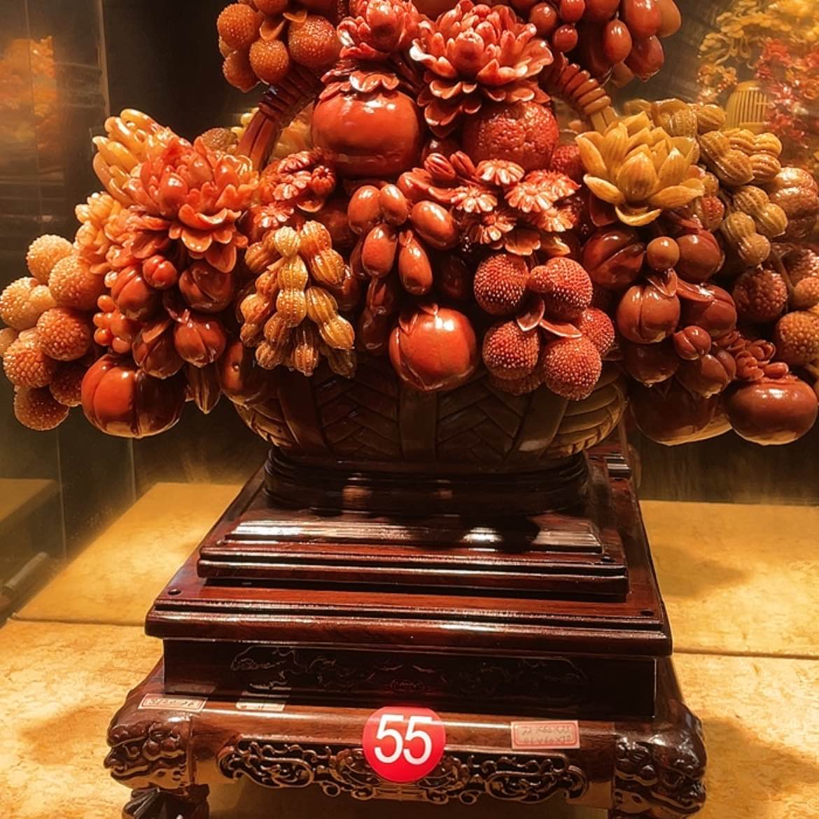 【闪购商品】寿山石张****3花篮摆件工艺品