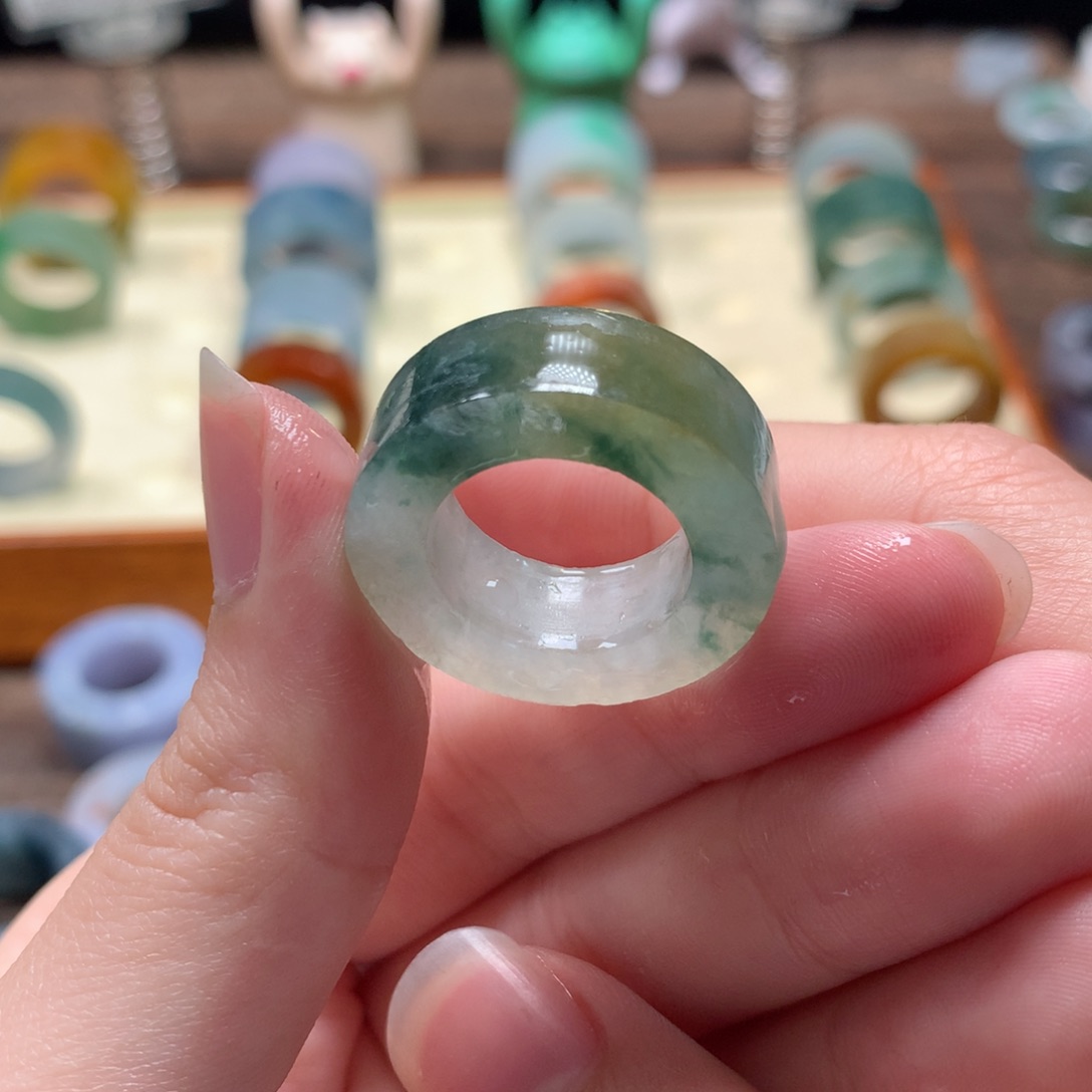 定制翡翠未镶嵌冰飘花黄翡 10/-15