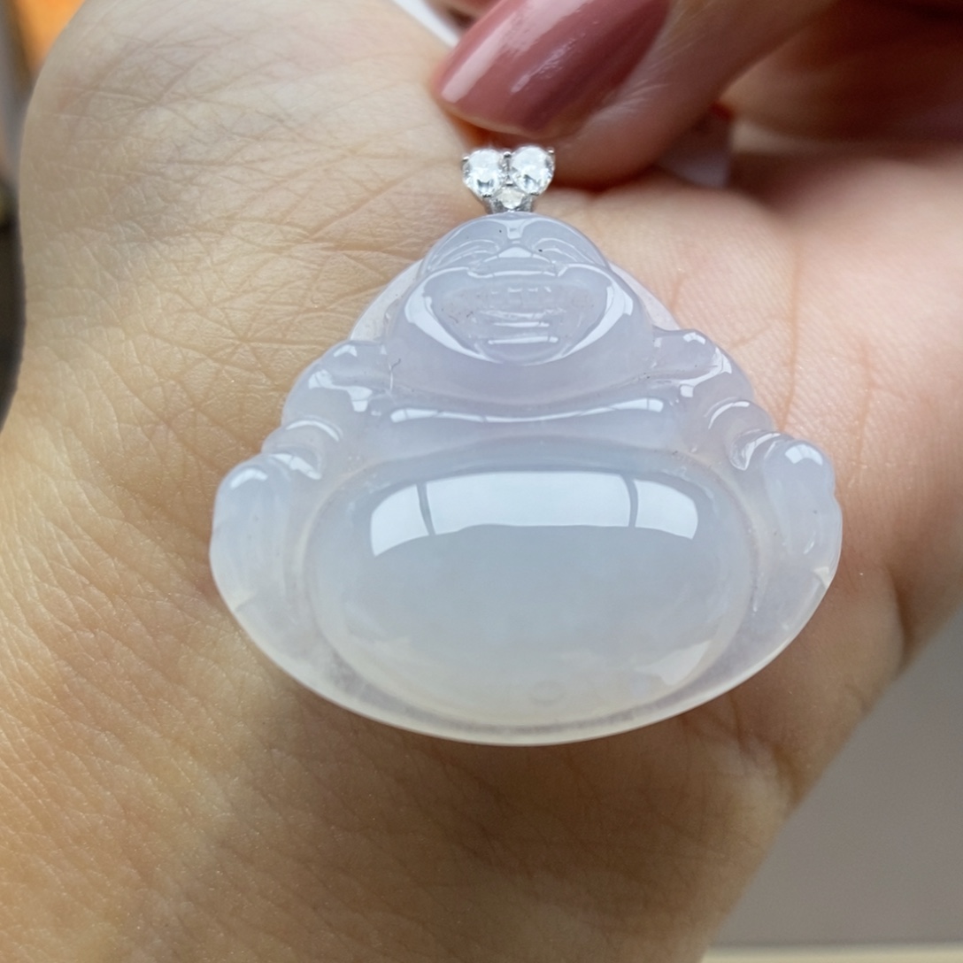 翡翠18K金镶嵌颈饰吊坠30