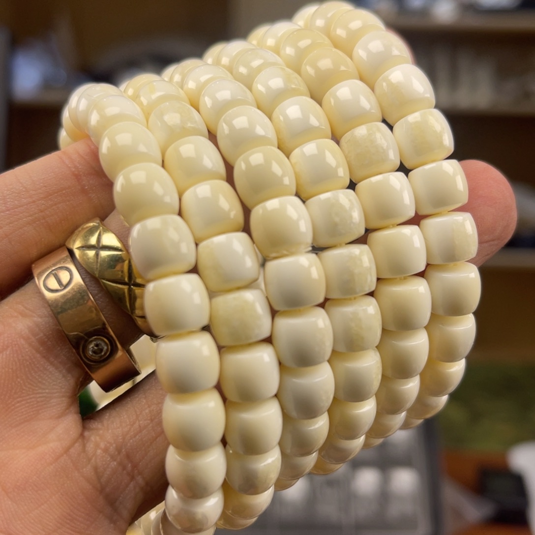 猛犸象牙手串/手链/手镯全品不均胖胖8直切