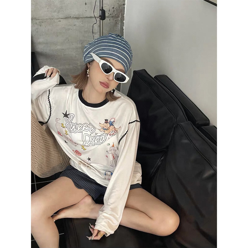 阿球【可爱小狗防晒衫】夏季棉T遮阳服宽松版型可爱减龄大码女上衣