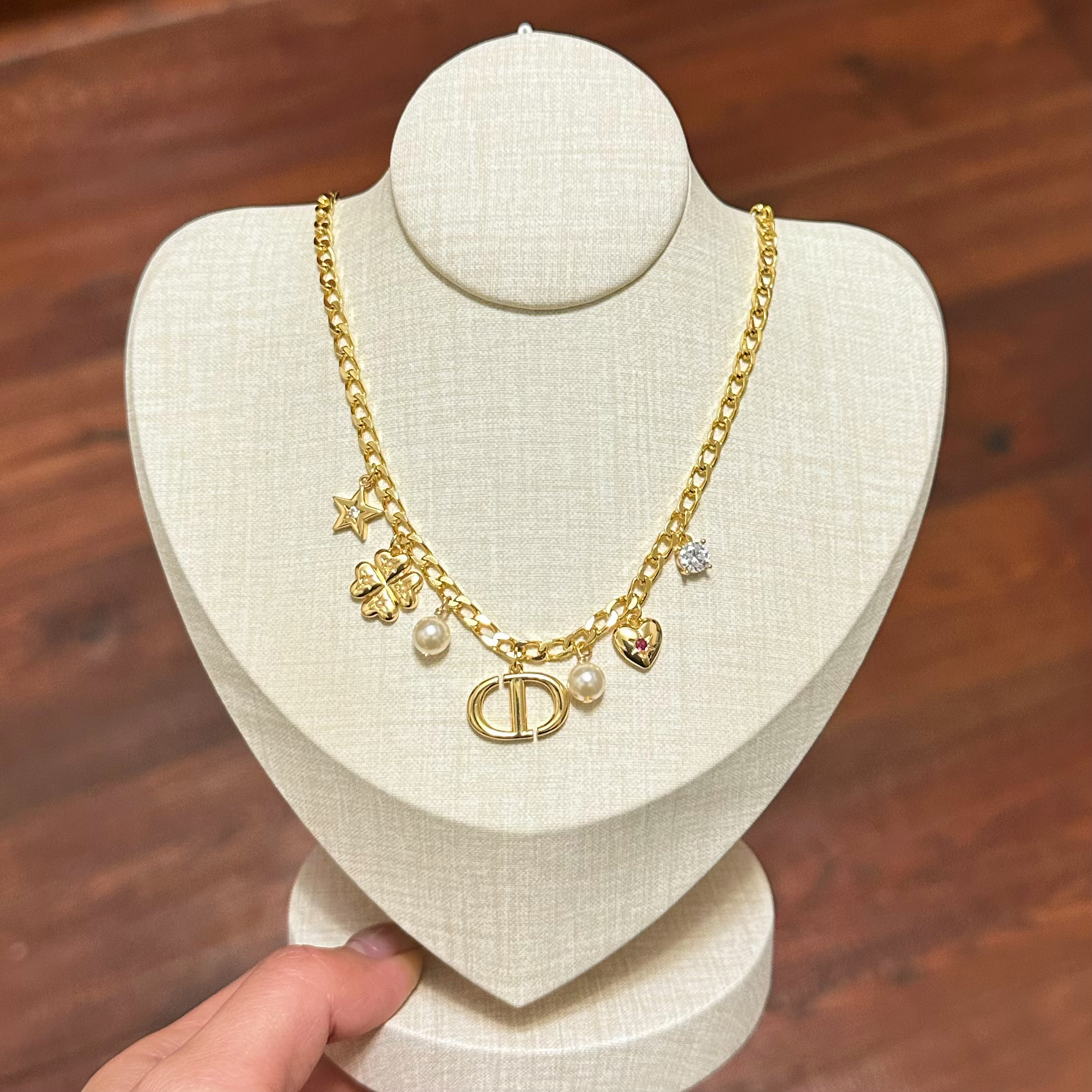 铜合金合成锆石项链 X0206 时尚气质猪鼻子洋气项链