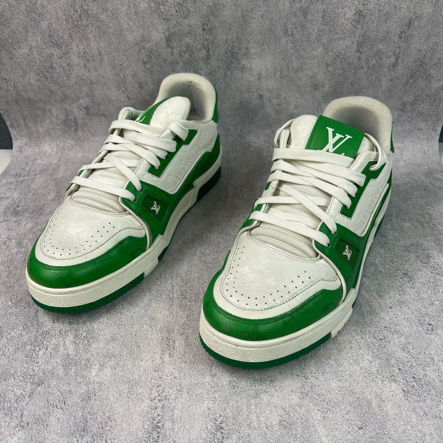 95新 LouisVuitton/路易威登 白绿Trainer潮鞋 40.5欧码 T161