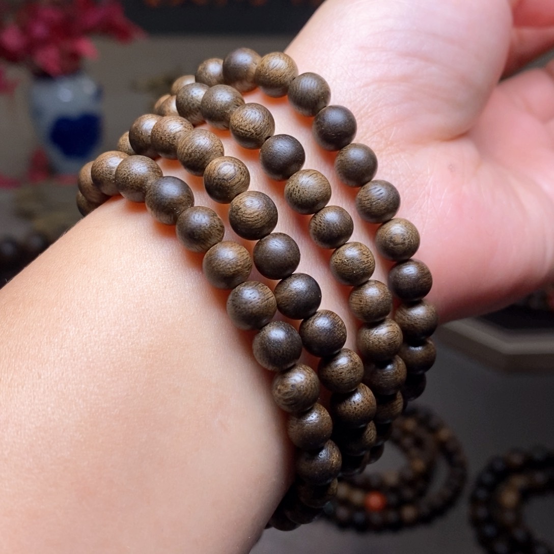 沉香手串越南芽庄绿棋楠0.6✖️108