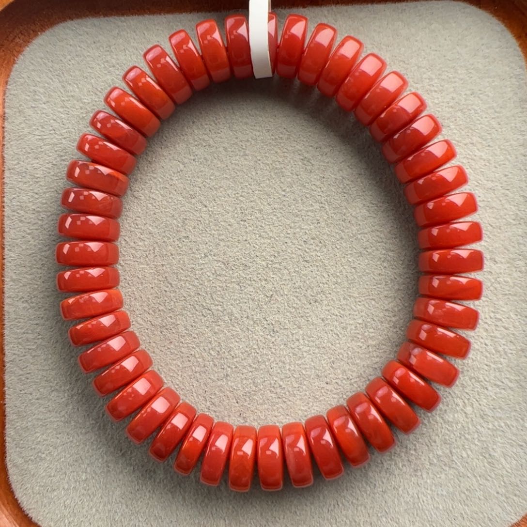 南红玛瑙未镶嵌（满肉锦红药片手串10+）