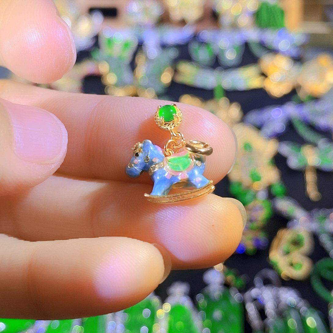 吊坠(不含链)银S925镶嵌翡翠