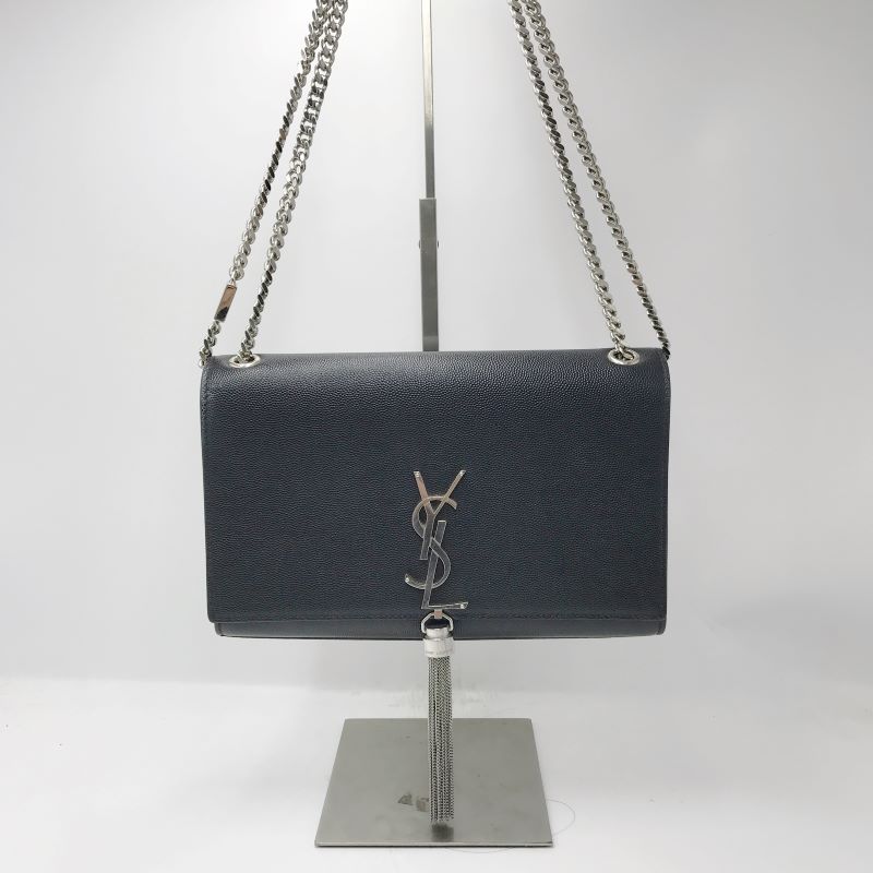 95新 YSL/圣罗兰 洋诚二手 圣罗兰黑银鱼子酱流苏凯特