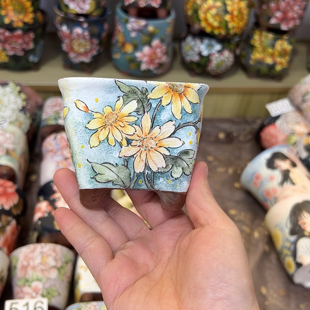 y***o景德镇炫彩手绘景德镇陶瓷花盆