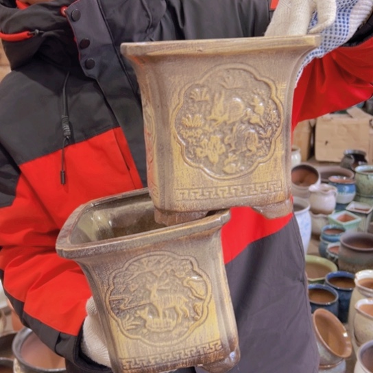 紫砂花盆高19口19————-