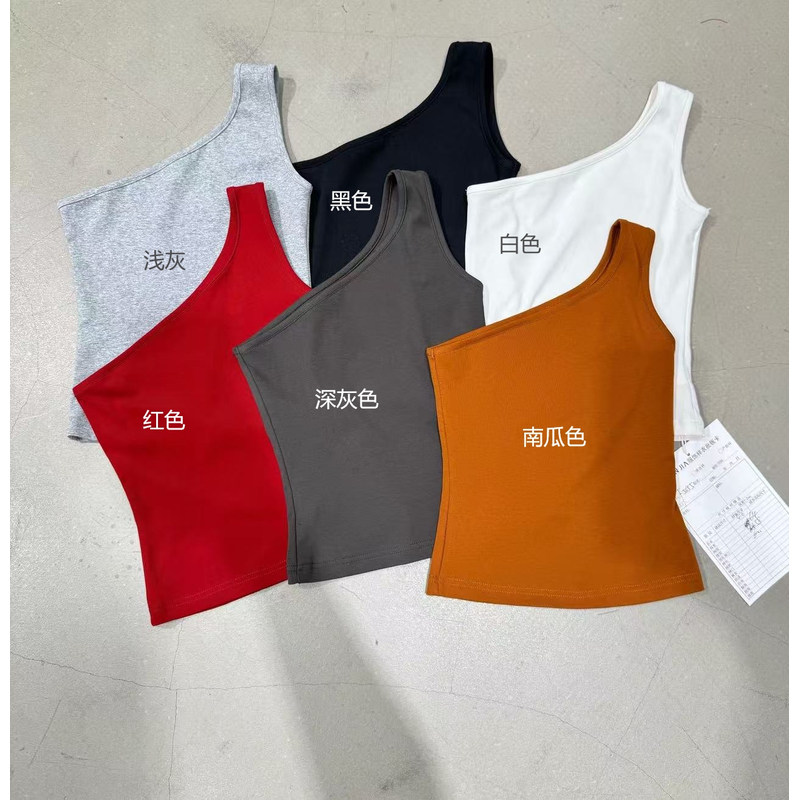 【娇娇私服定制】新款上新时尚斜肩背心（衣长46）50821#