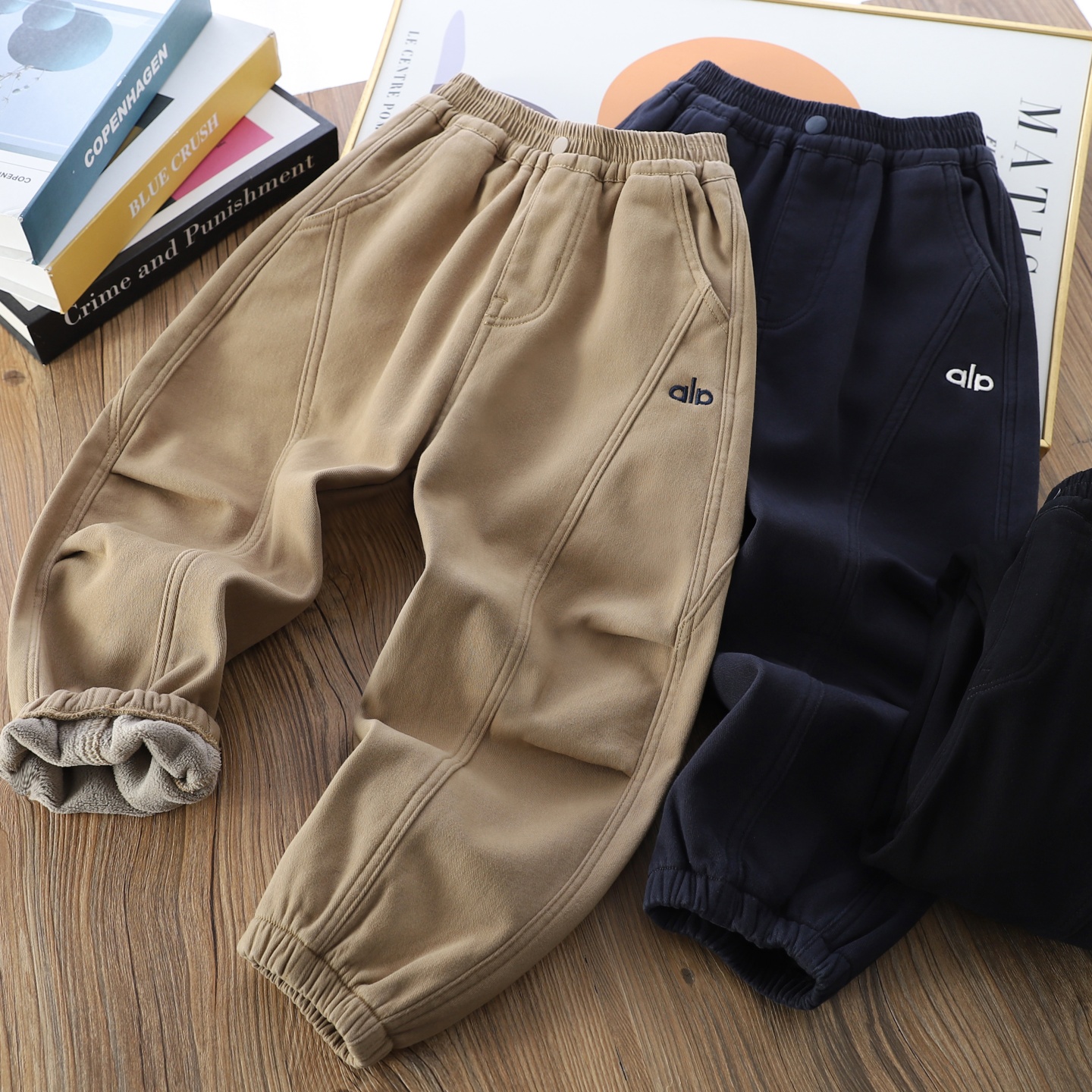 男童一体绒加厚工装裤2025冬季儿童宽松休闲长裤中大童保暖冬棉裤