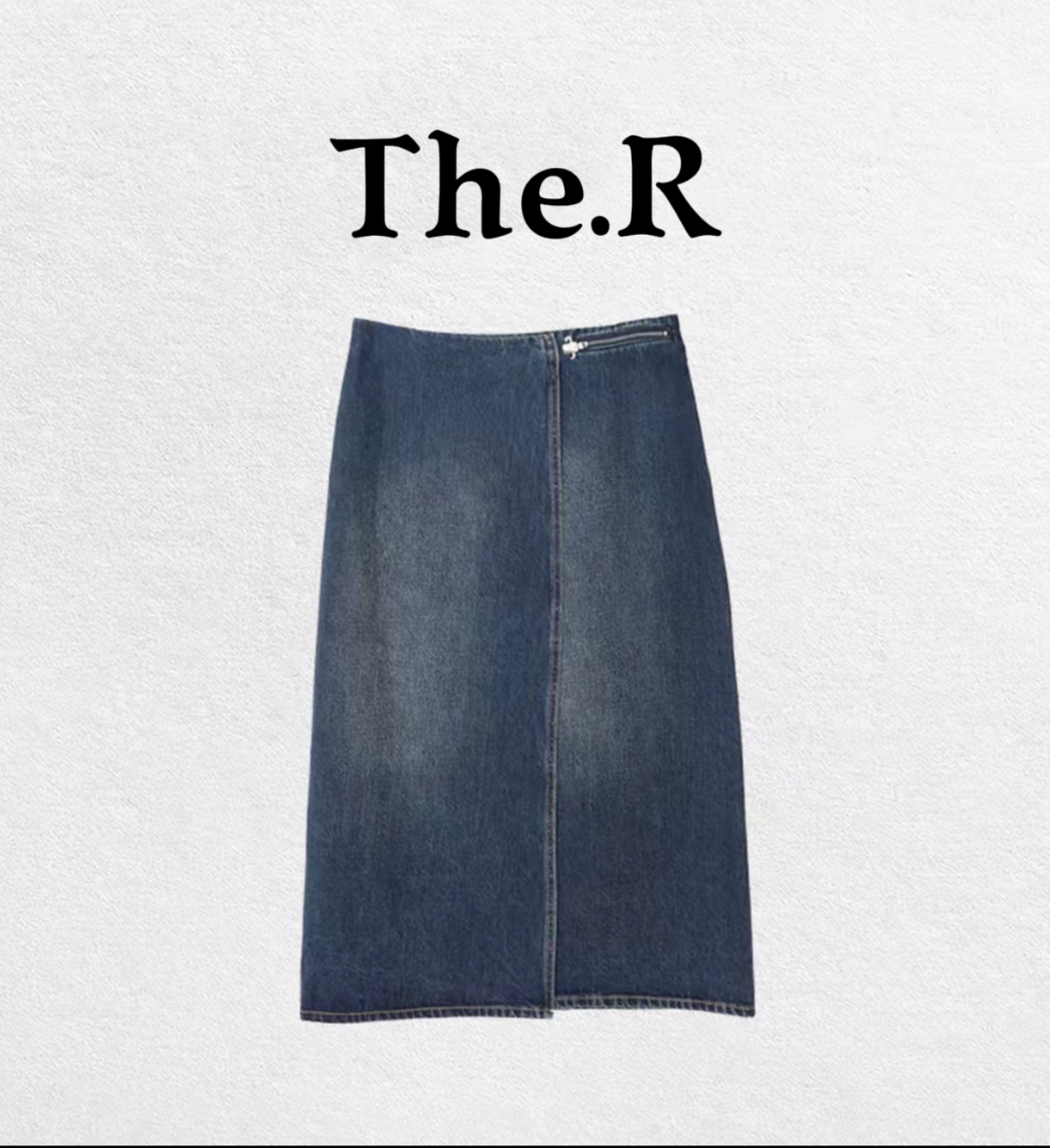 【范范极简高端】土耳其牛仔➕riri定制拉链一片式开衩复古牛仔裙