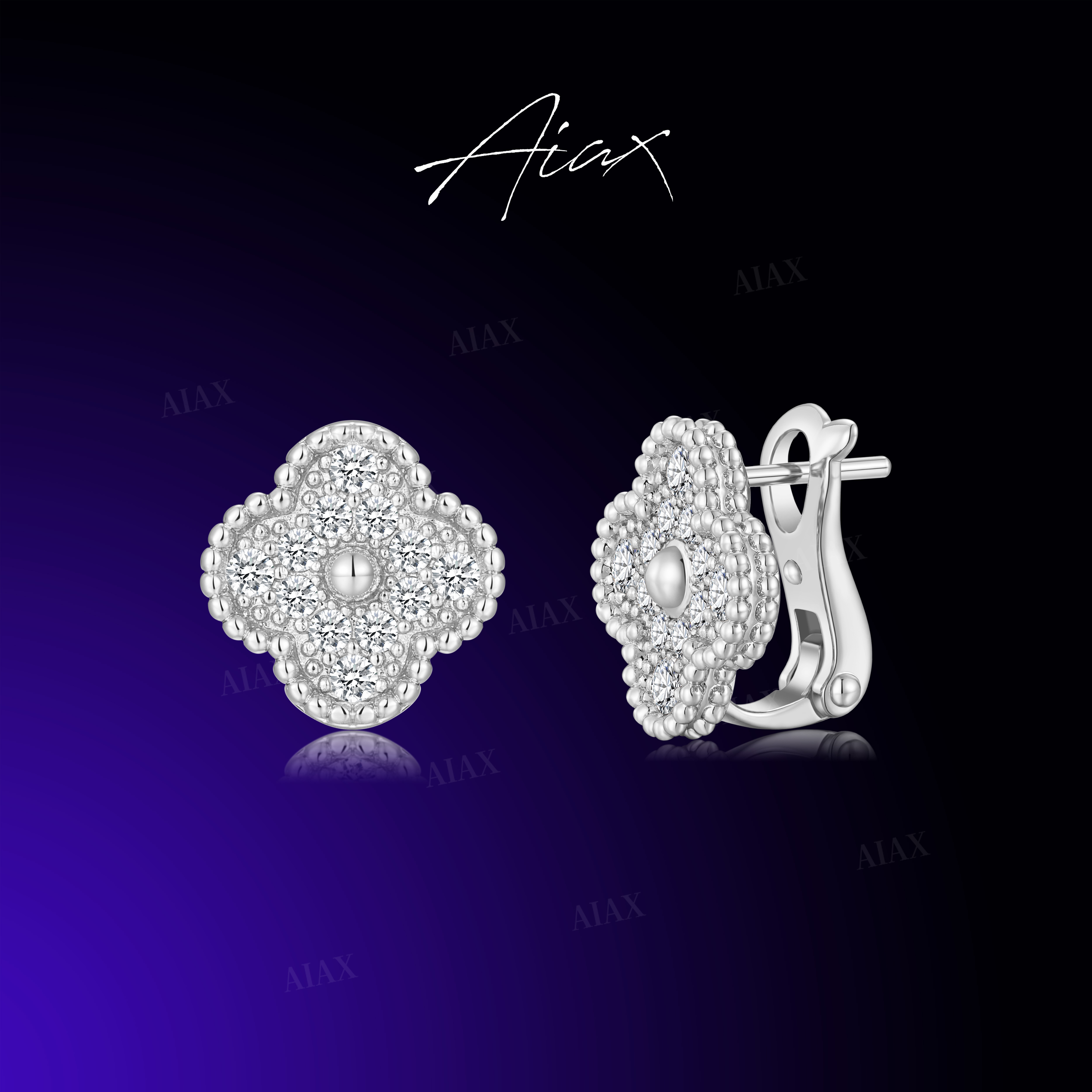 铜合金合成锆石耳饰 AIAX【春上新】时尚轻奢经典闪亮耳环TSL1412