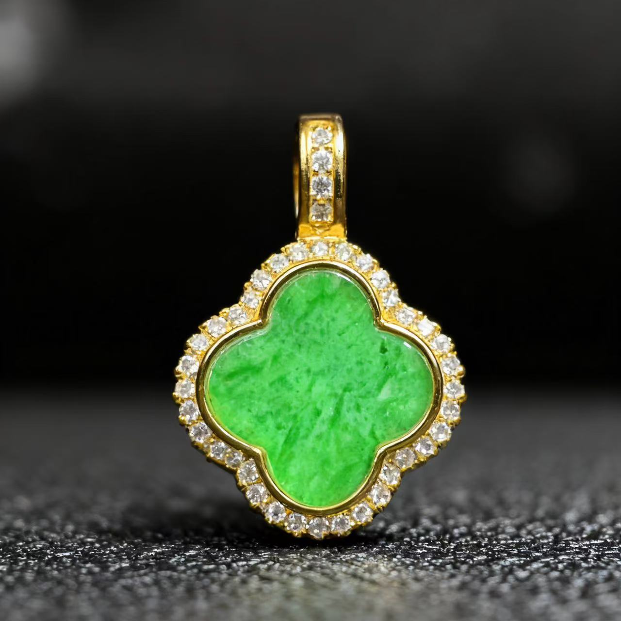 【宠粉福利】天然缅甸翡翠A货 s925银 四叶草吊坠11199  多样性发一