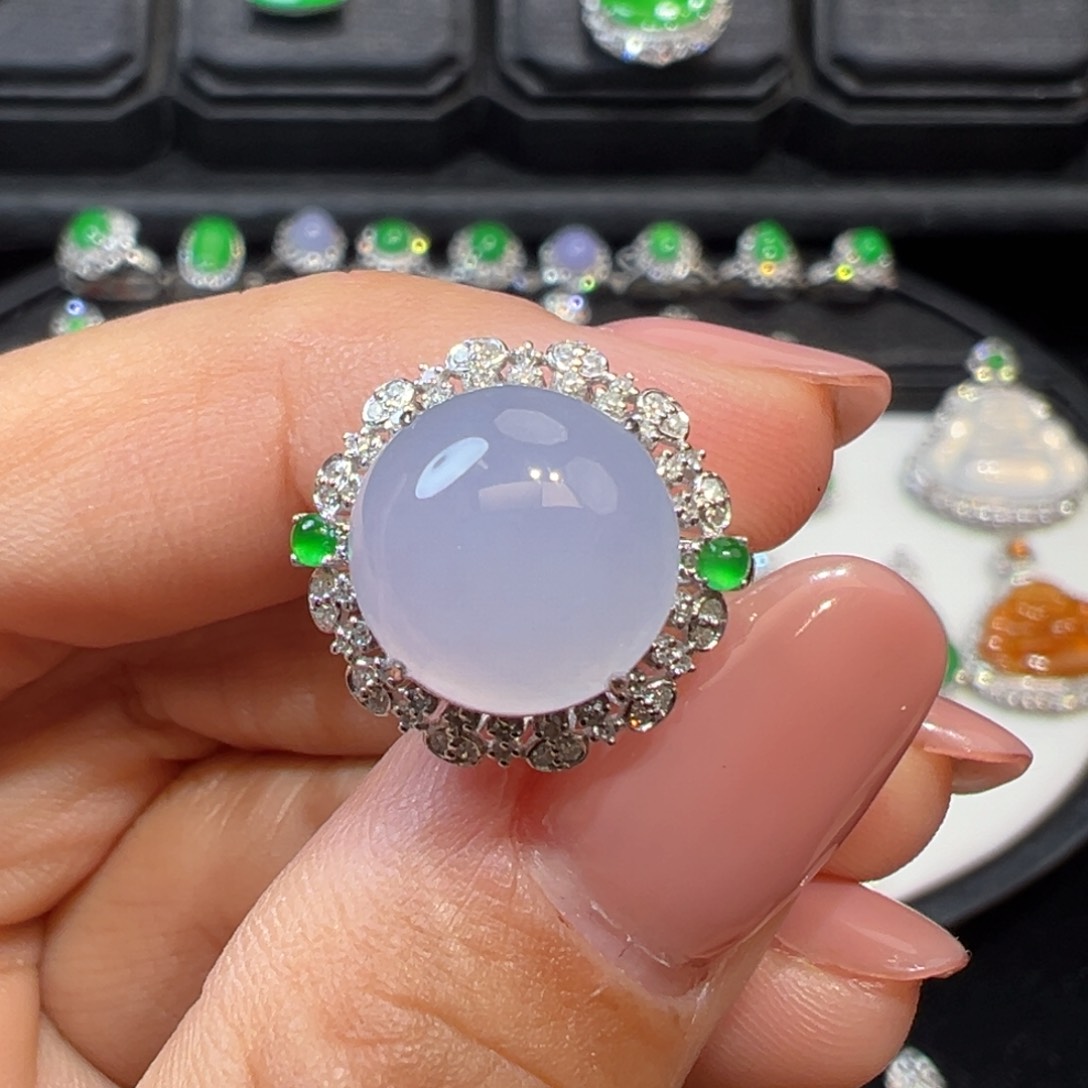 翡翠戒指18K金镶嵌收到货48小时鉴赏期